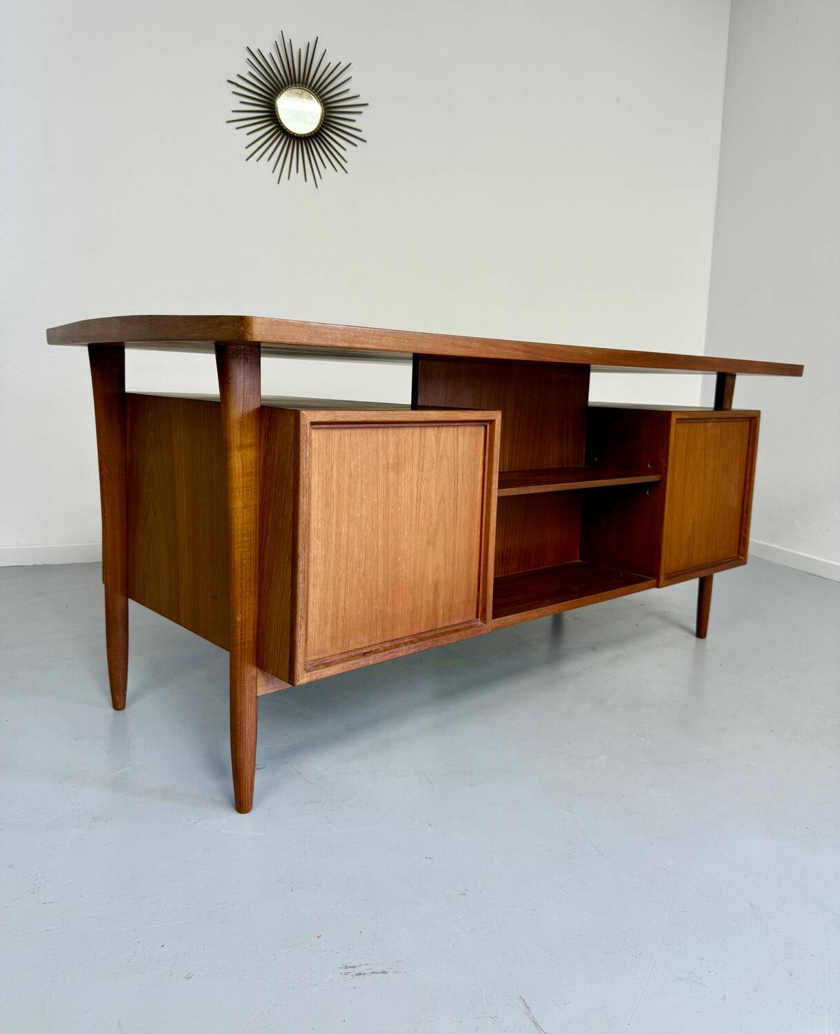 Scandinavian design desk Swiss Teack 70s vintage teak