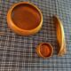 pair of teak dishes and boat shell in beech - Sweden 1950s/60s