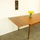 Extendable dining table by Lübke, walnut, beech, vintage from the 60s