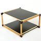 Pair of Italian coffee tables Alberto Smania bamboo brass 1970