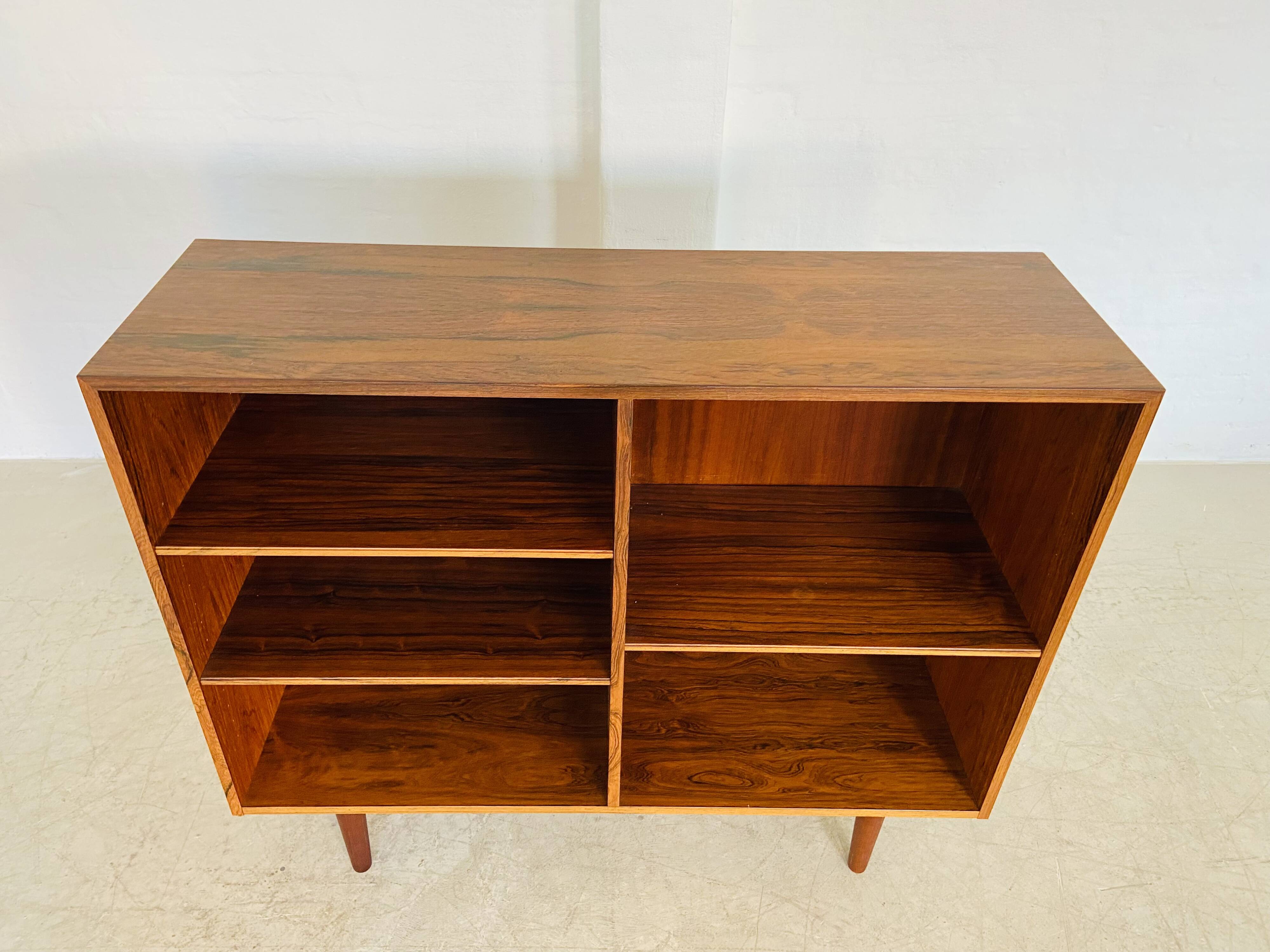 Vintage Danish mid-century retro rosewood bookcase 1960s