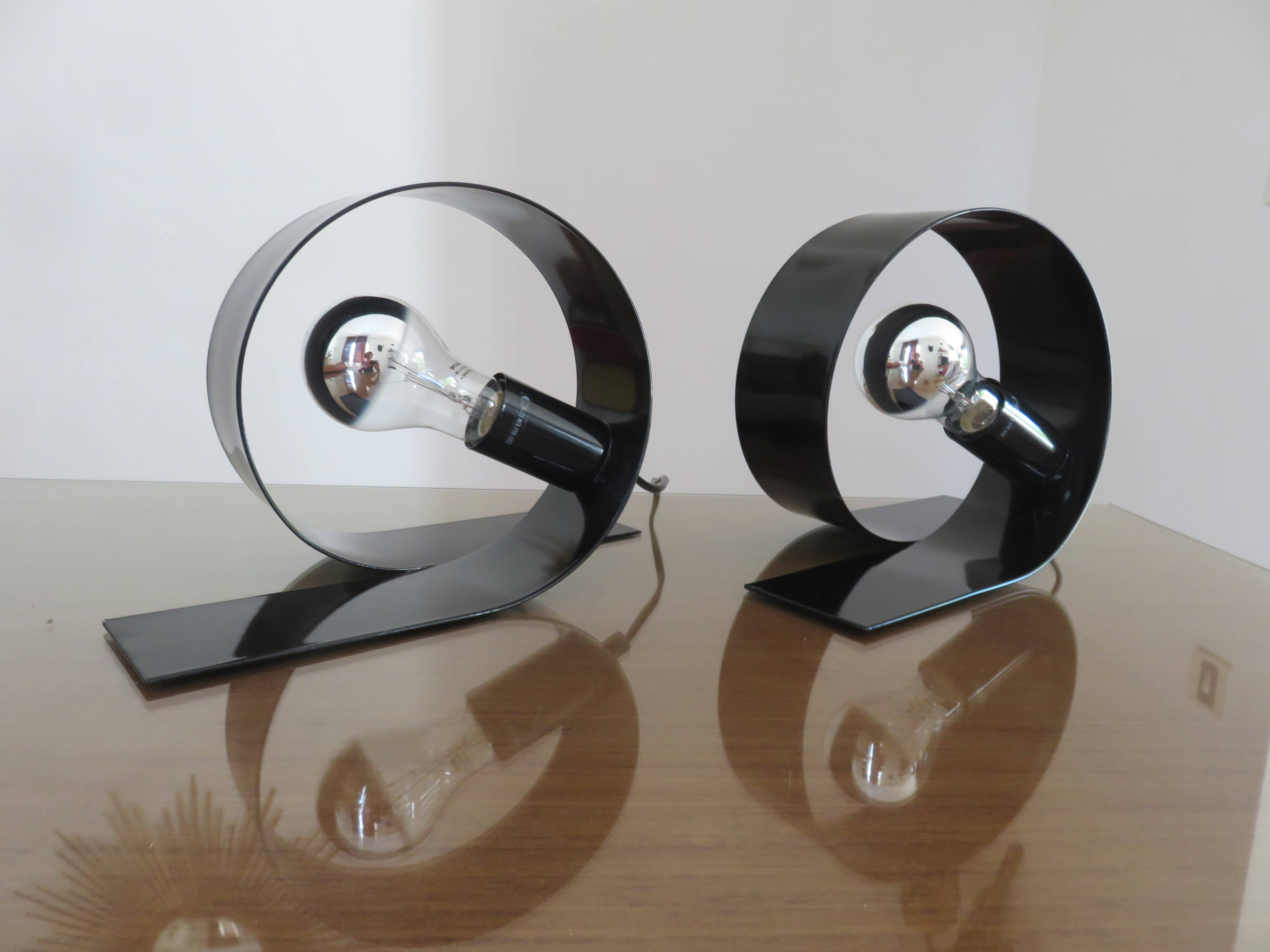 Pair of "looping" lamps by Massive editions 1990