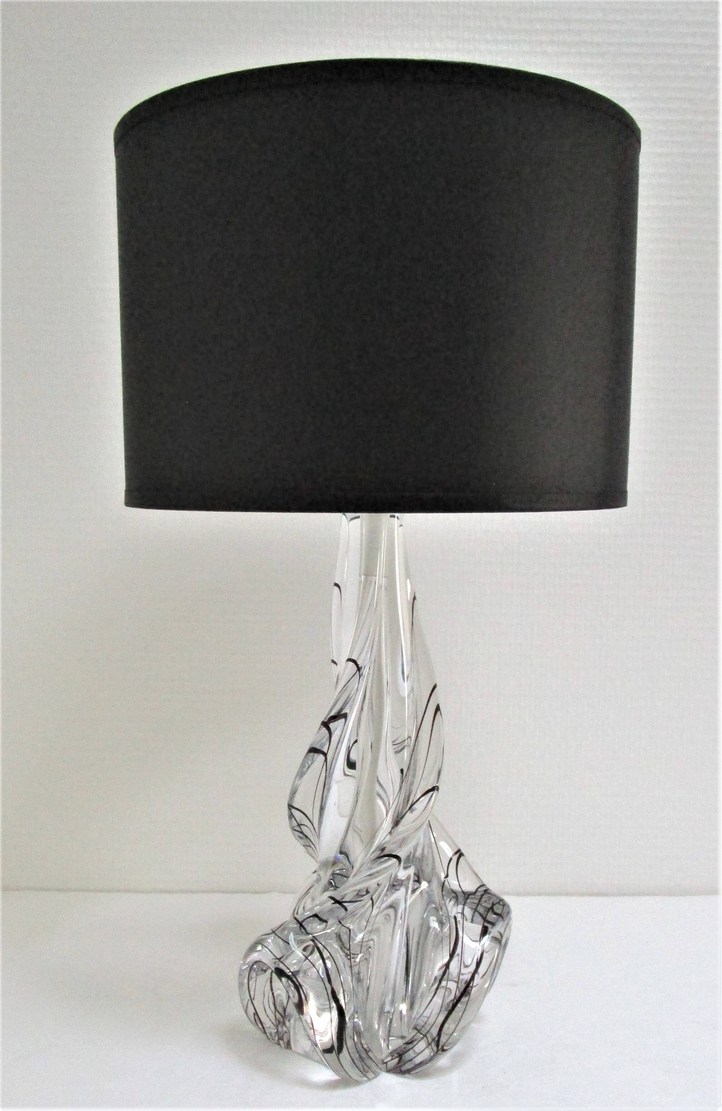 JB sculptural transparent and black crystal lamp