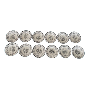 Lot 12 assiettes dessert creil
