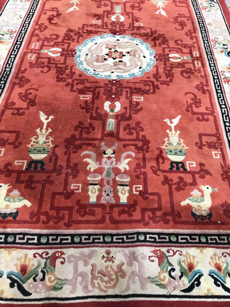 Old Chinese  wool rug 154 x 254 cm