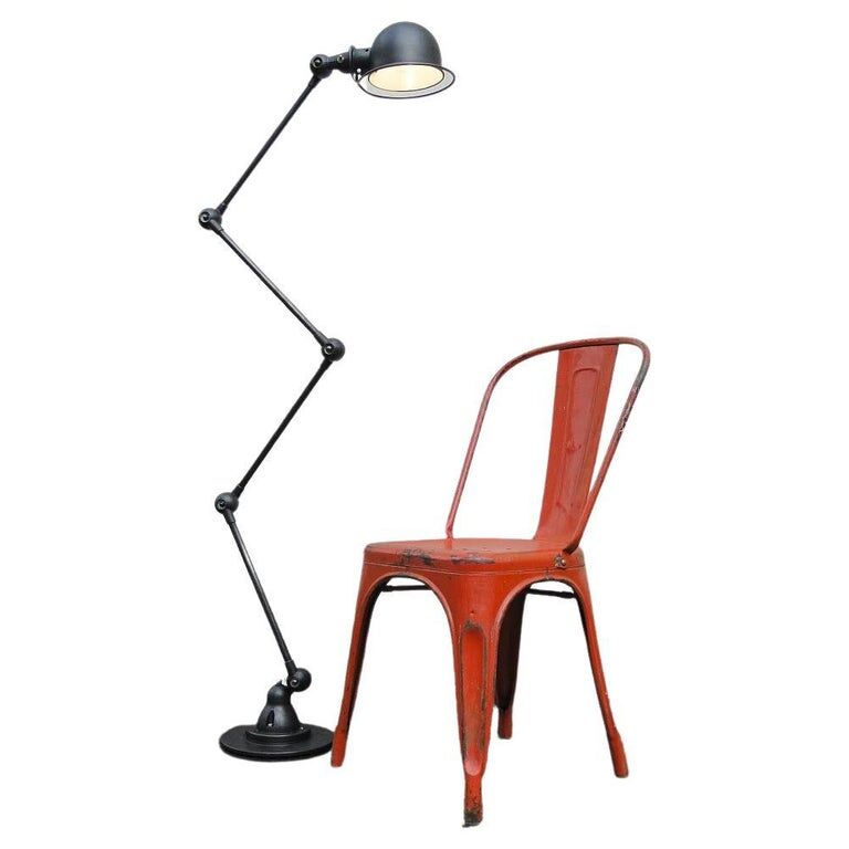 Lampadaire jielde vintage graphite industrielle 4 bras de jean louis domecq france 1960