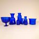Midcentury collection of eight blue vases by Erik Höglund, Sweden, 1960s.