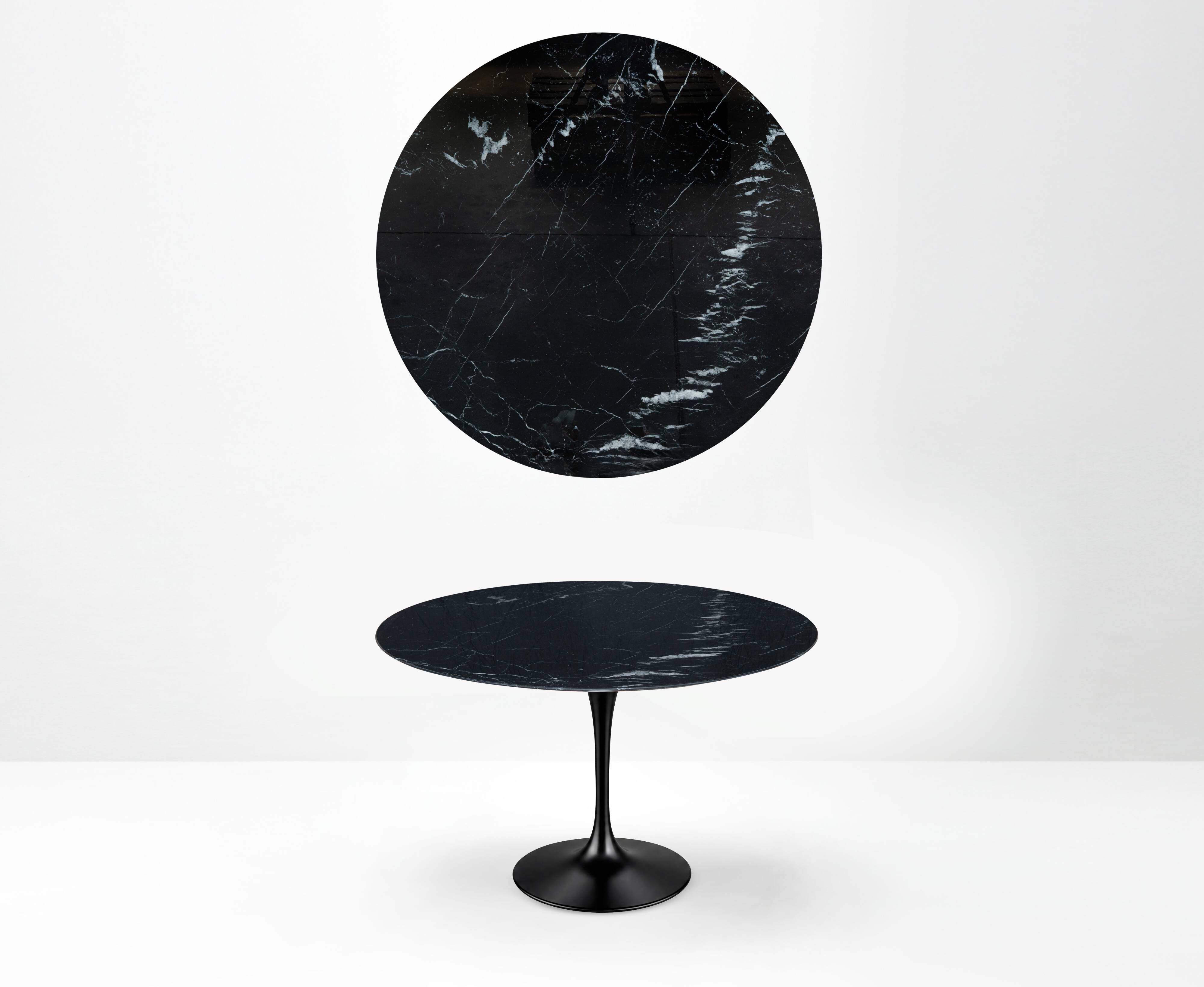 Original Knoll Tulip dining table (120cm) Nero Marquina glossy LIKE NEW!