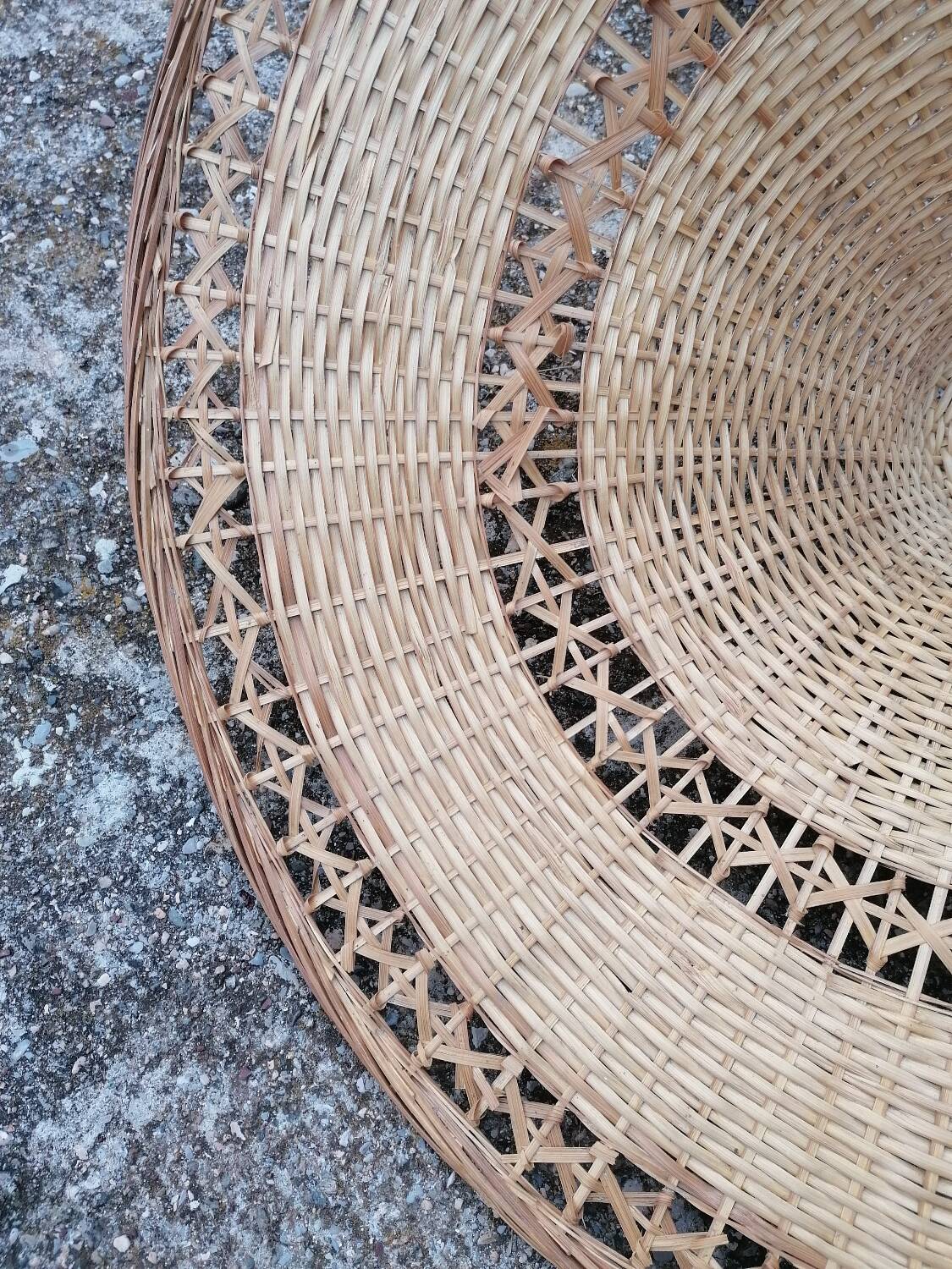 suspension en rotin vintage