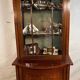 Stunning Antique Edwardian Inlaid Mahogany Bow-Front Silver Display Cabinet