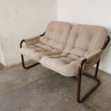 Tubular metal bench from the 80s