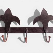 Antique French Provincial Wrought Iron Coat or Hat Rack with Fleur-de-Lis