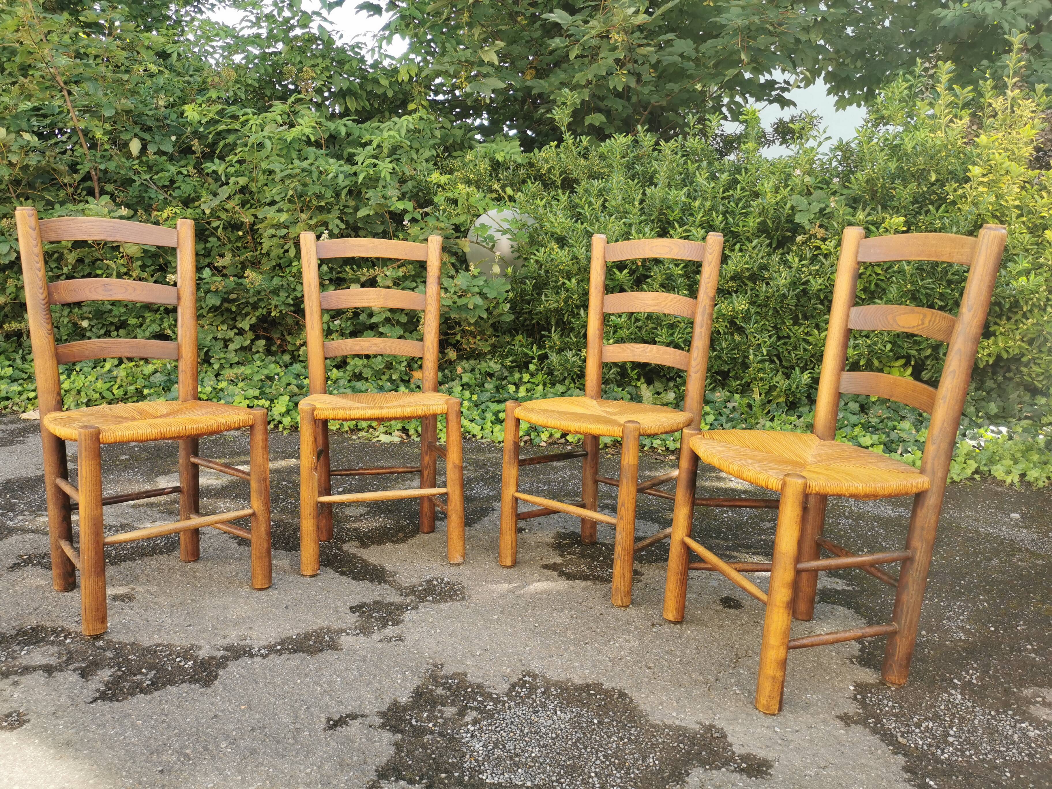 Set of 4 mulched chairs by Georges Robert