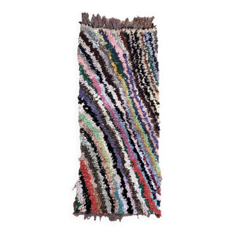 Colorful Boucherouite Moroccan rug - 89 x 202 cm