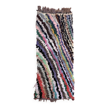 Colorful Boucherouite Moroccan rug - 89 x 202 cm