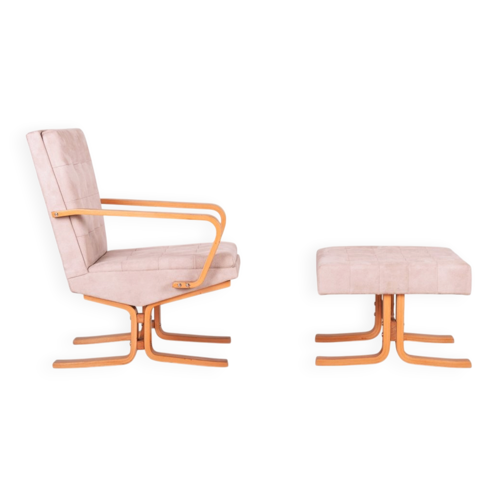 Set of Mid-Century Lounge Set in Oak, 1960s