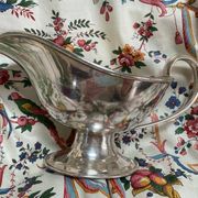 Saucière en métal argenté ancienne estampillée Birks