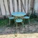 Salon de jardin 1 table 4 chaises fer forgé ancien vert Provence