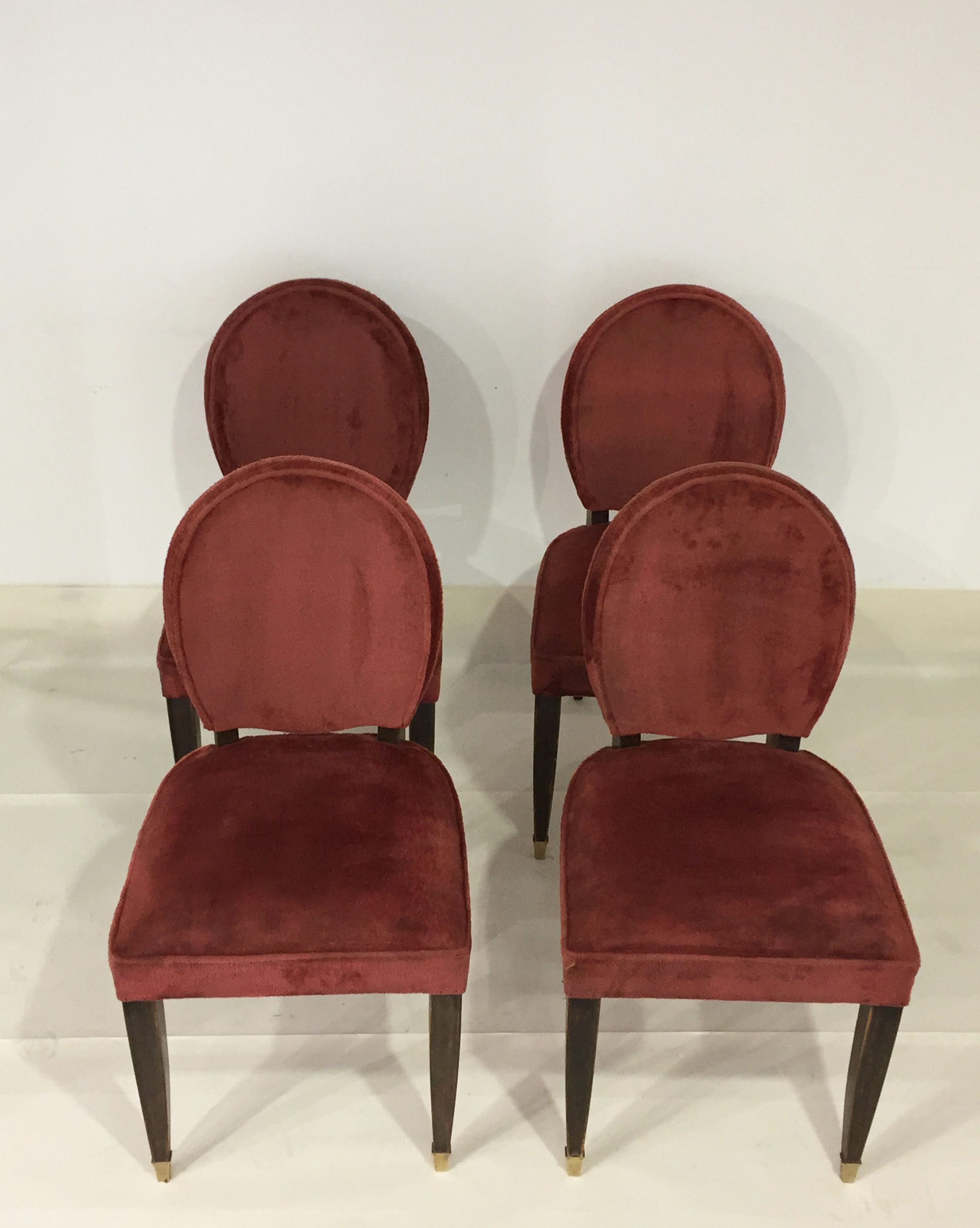 Dining room chairs art deco House Leleu 1940' France (set of 4)