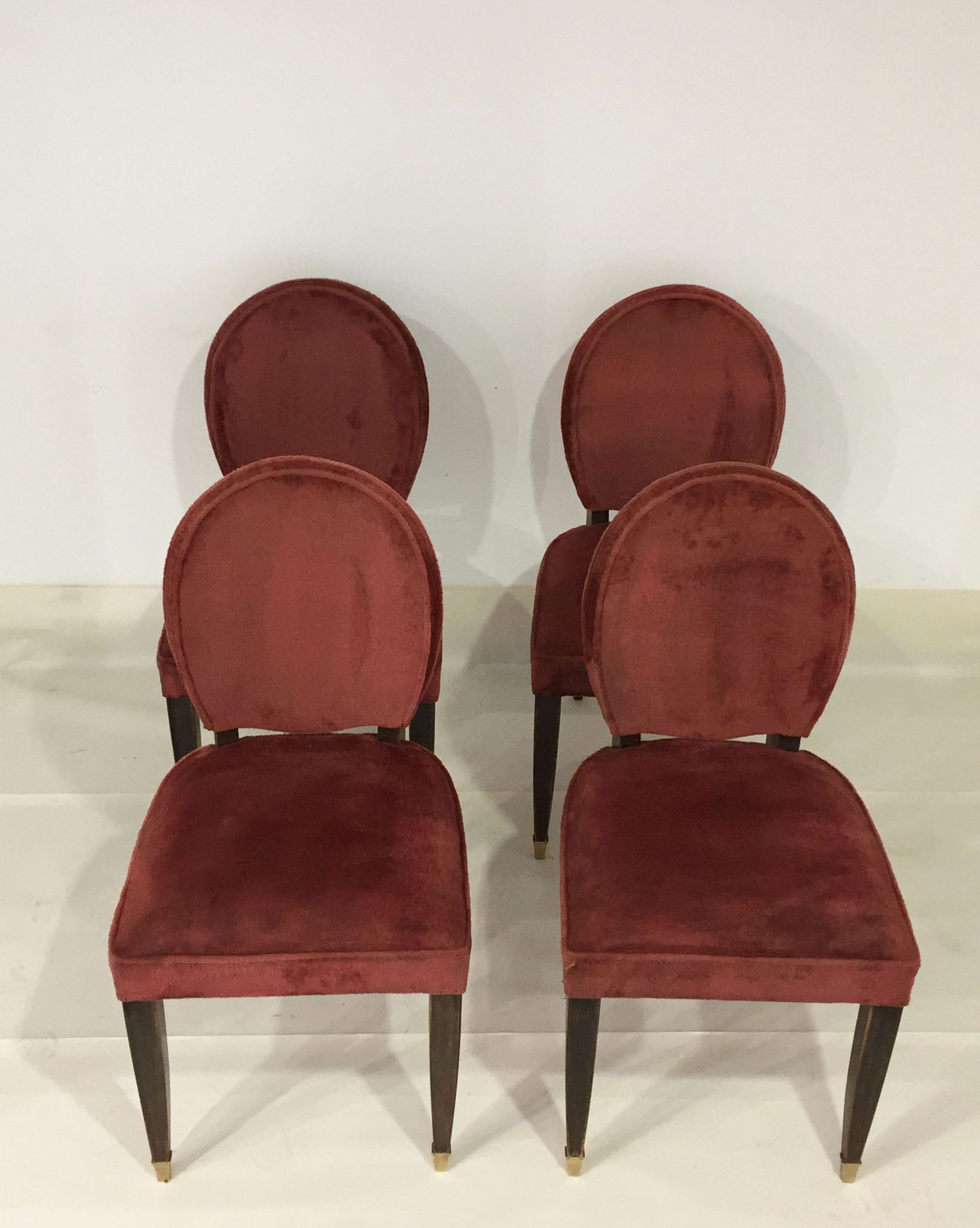 Dining room chairs art deco House Leleu 1940' France (set of 4)