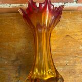 Antique murano sommerso vase, vintage blown glass