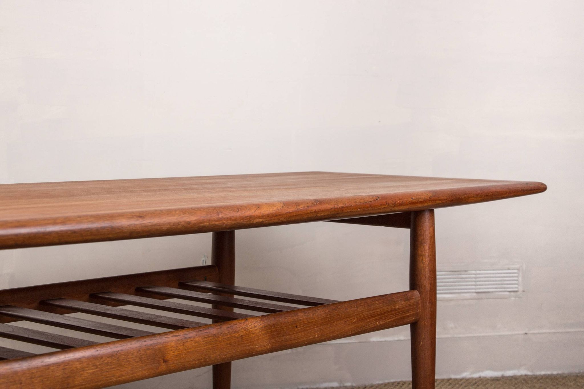 Large Danish teak coffee table, two levels, by Grete Jalk for Glostrup Mobelfabrik.