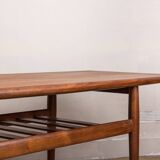 Large Danish teak coffee table, two levels, by Grete Jalk for Glostrup Mobelfabrik.