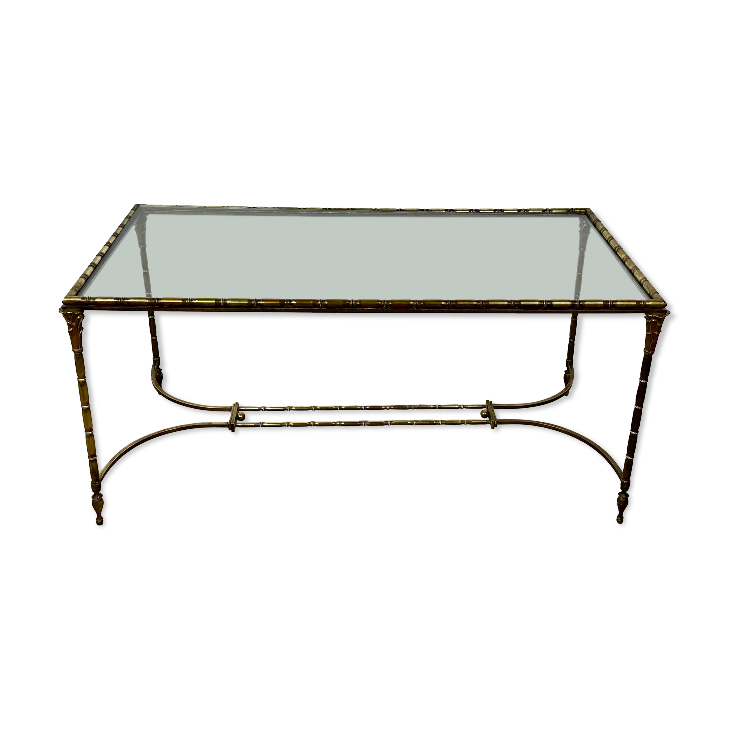 Table basse en bronze doré 1960