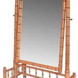 Bamboo-style psyché mirror in the Napoleon III style.