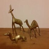 Lot of three brass animals
