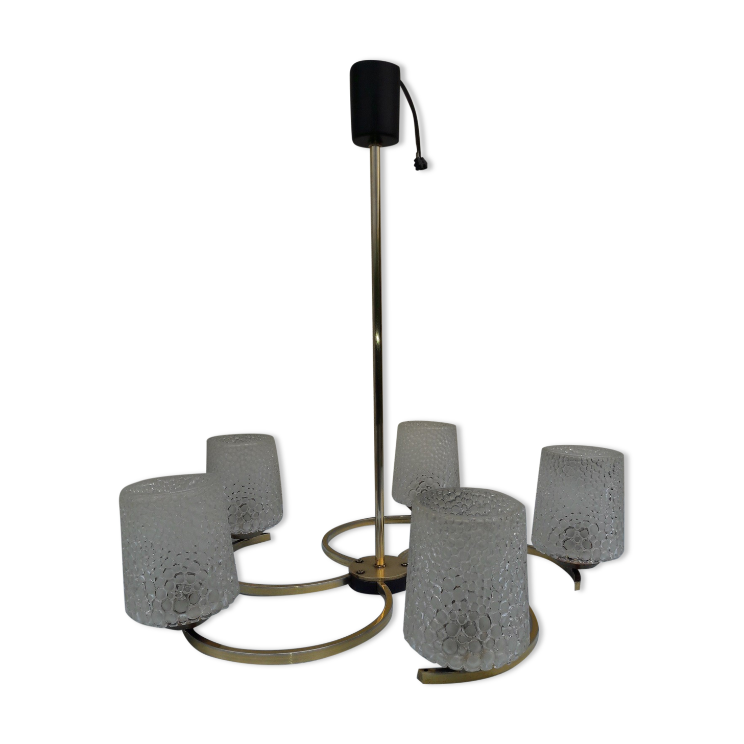 Metal and glass chandelier