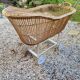 Wicker cradle on wheels, late 19th century