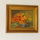 Huile sur panneau vintage signée Hourregue - bouquet de fleurs