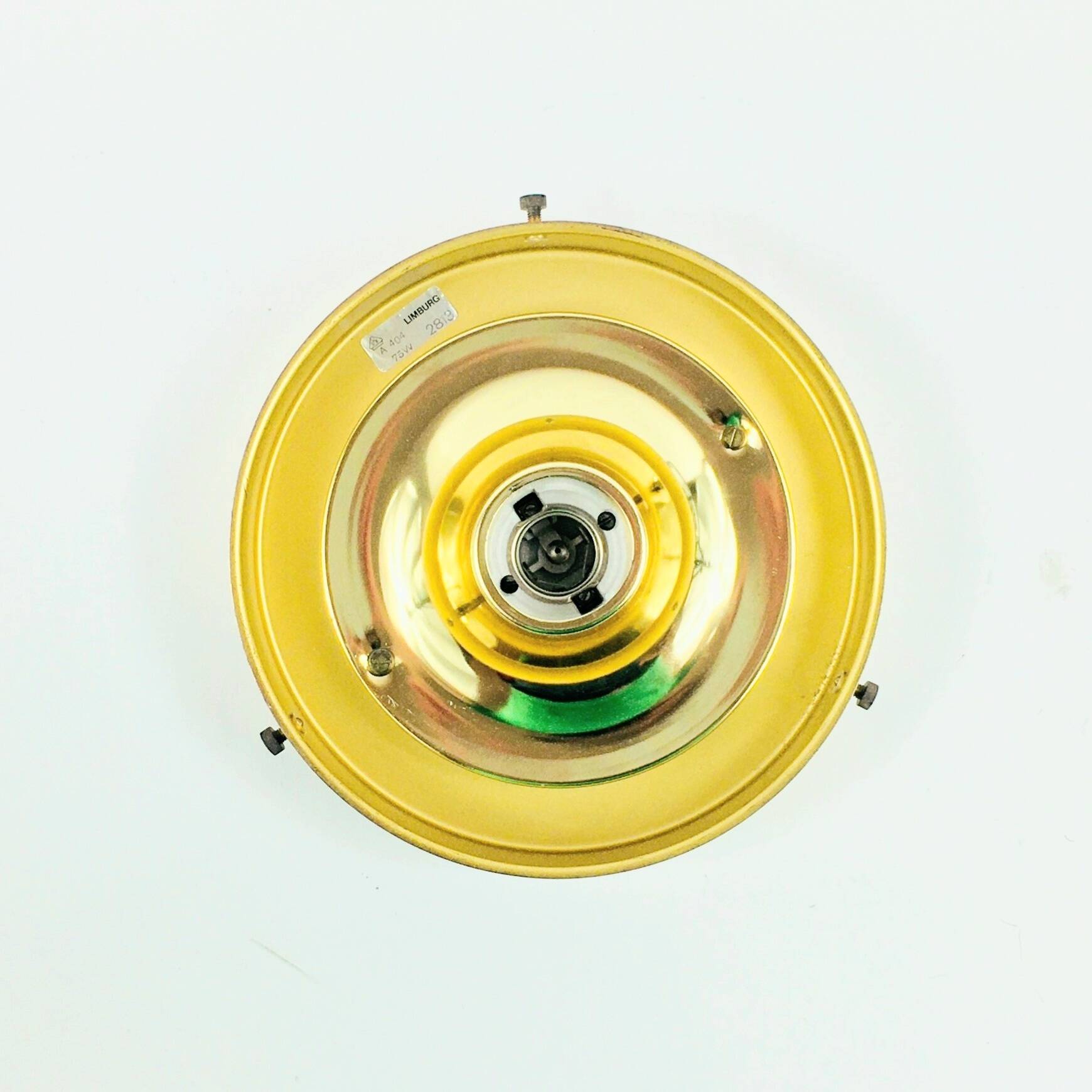 Plafonnier en verre et laiton de style Mid-Century, provenant de Limbourg, en Allemagne, années 1960