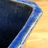 Vase en céramique bleu craquelée