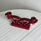 Vintage red ceramic candle holder