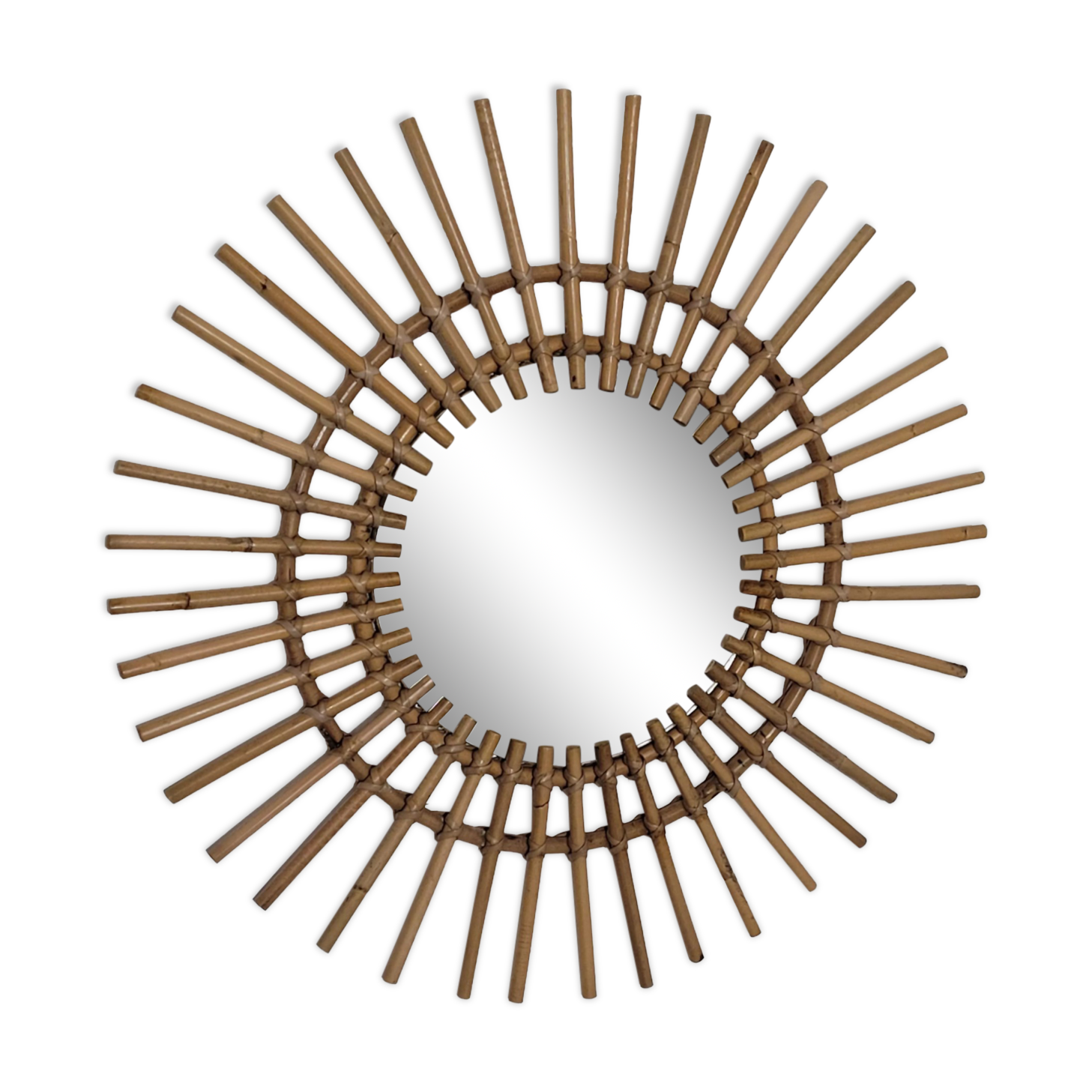 Rattan sun mirror, 55 cm