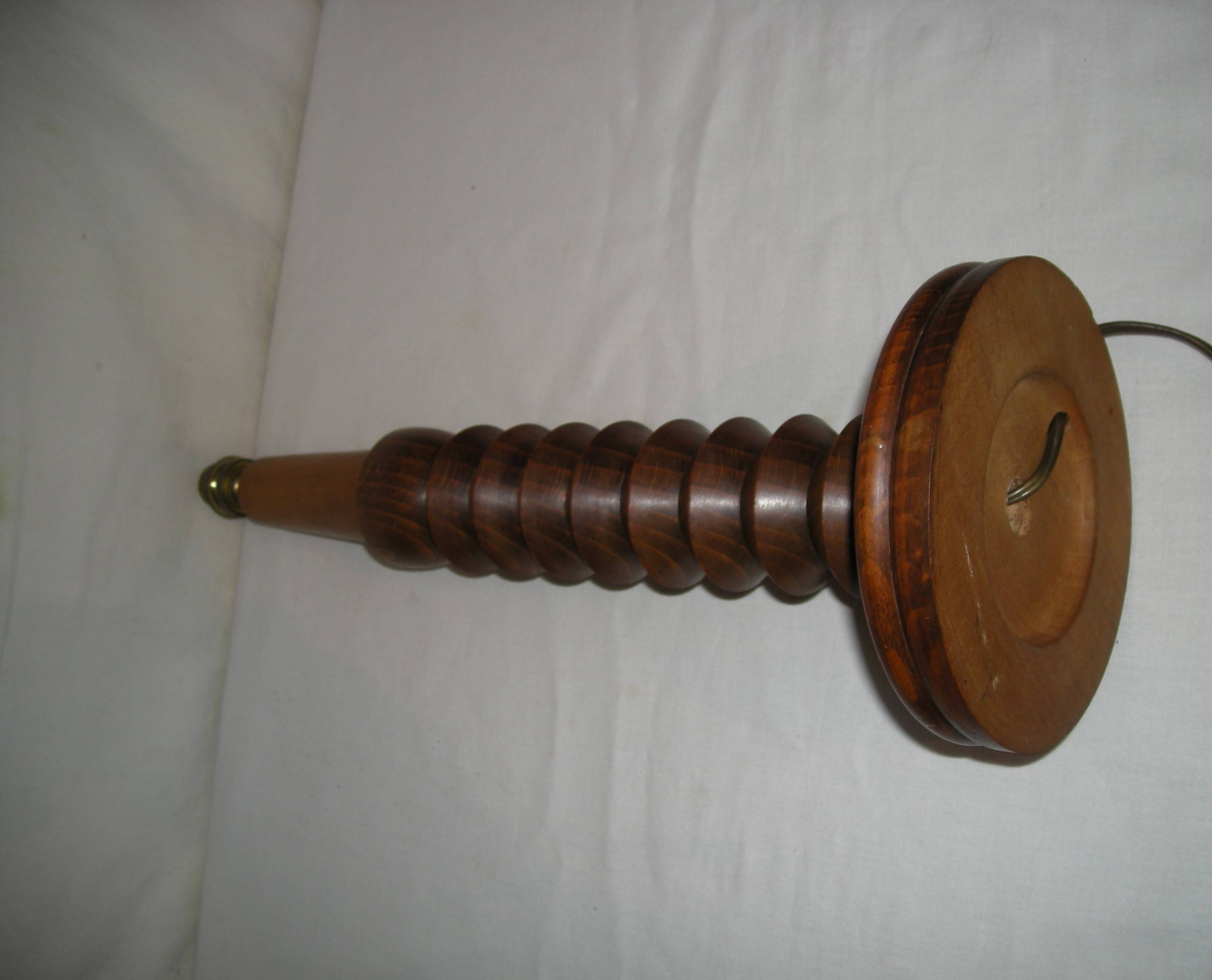 Charles Dudouyt style lamp in turned wood from the 1940s