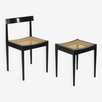 Set of chair and stool by Nauer & Knöpfel, 1959 Switzerland