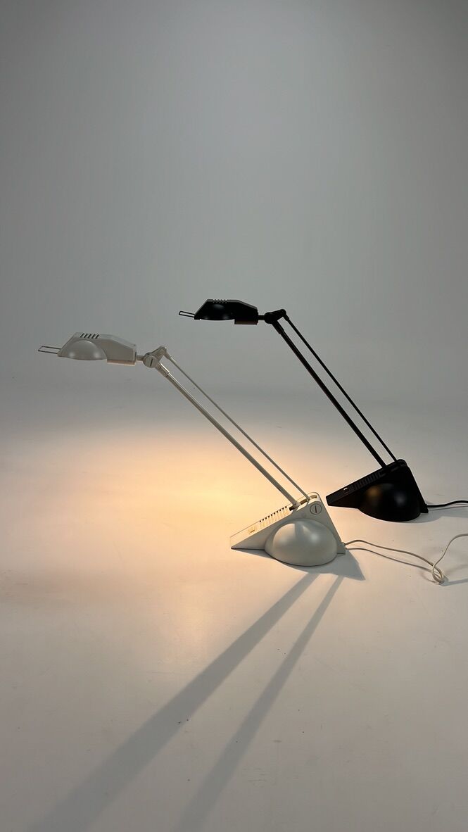Set of 2 postmodern design desk lamps, 1980s