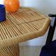 Vintage coffee table with braided cord in Audoux Minet bamboo style/1970s