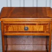 Vintage Georgian Style Walnut Bedside Tables, Set of 2