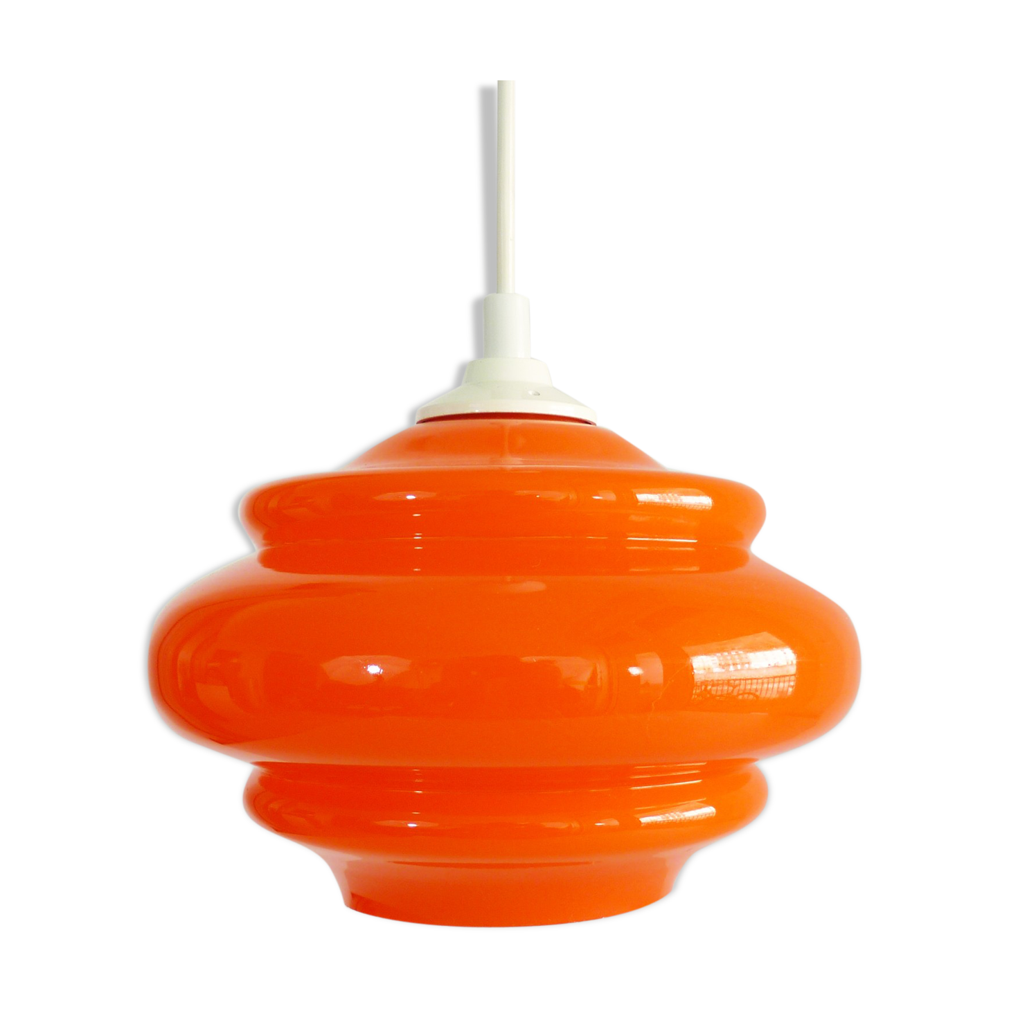 Orange opalin hanging lamp