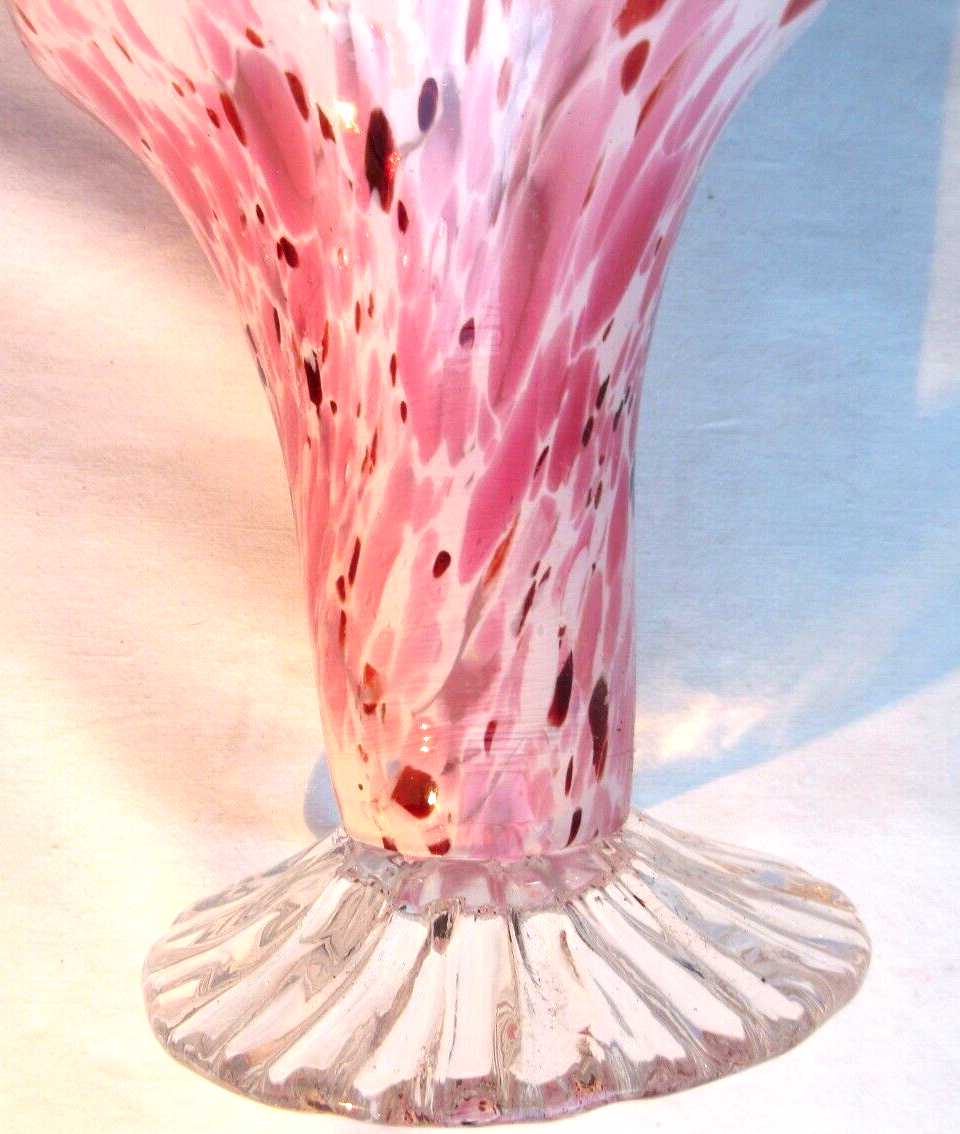 Art deco baluster vase, blood-red speckled Clichy glass