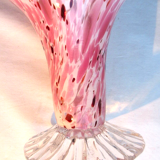 Art deco baluster vase, blood-red speckled Clichy glass