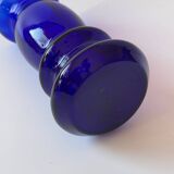 Vase en verre soufflé bleu cobalt 17,5cm