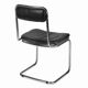 Tube chair with chrome steel base and seat and backrest made of soft black leatherette.