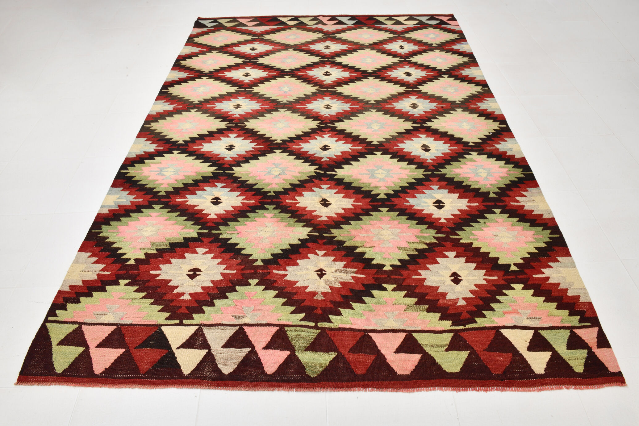 7x9 Modern Geometric Kilim Rug, 202x291Cm
