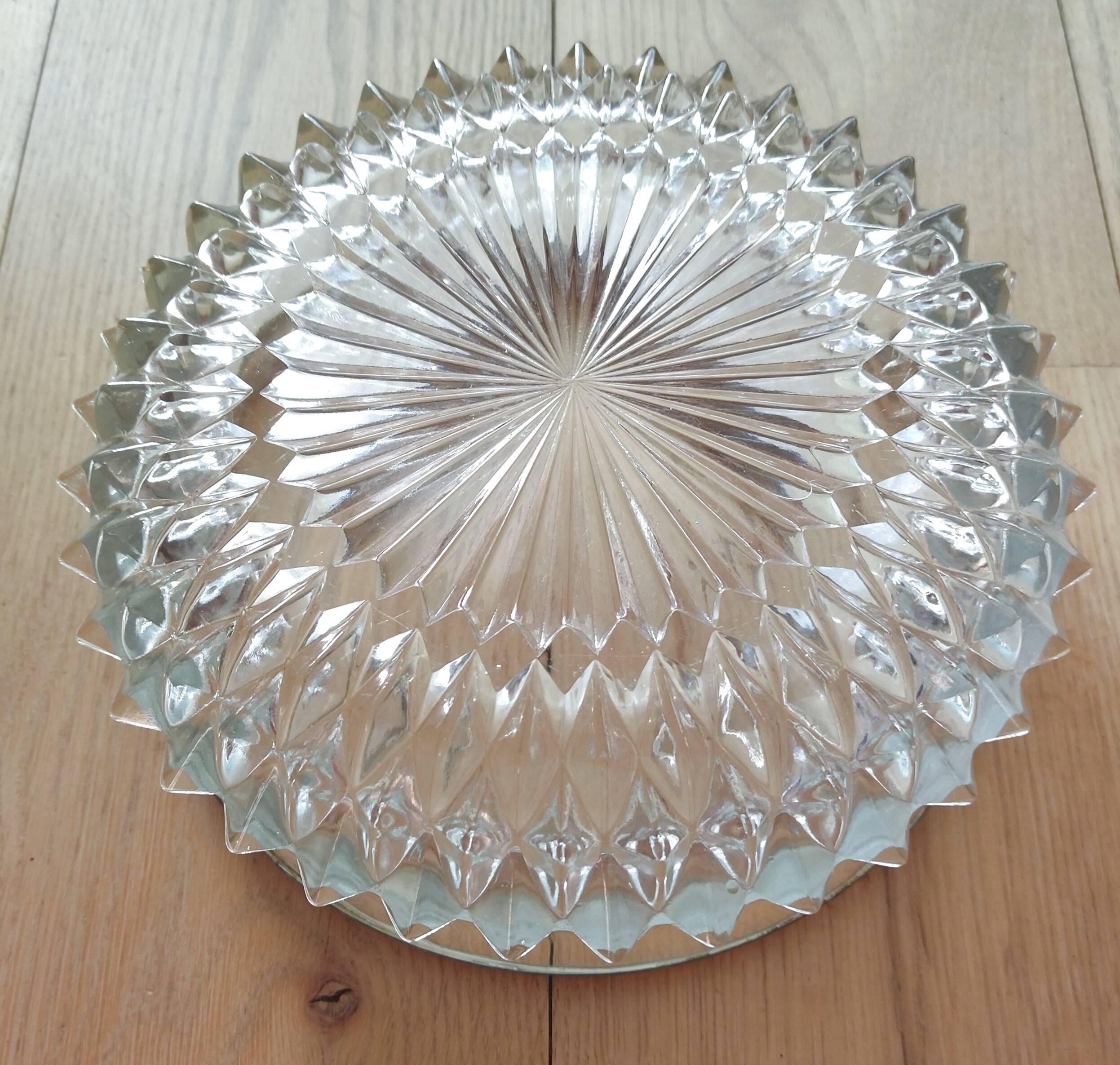 WMF presentation bowl in crystal, silver rim.