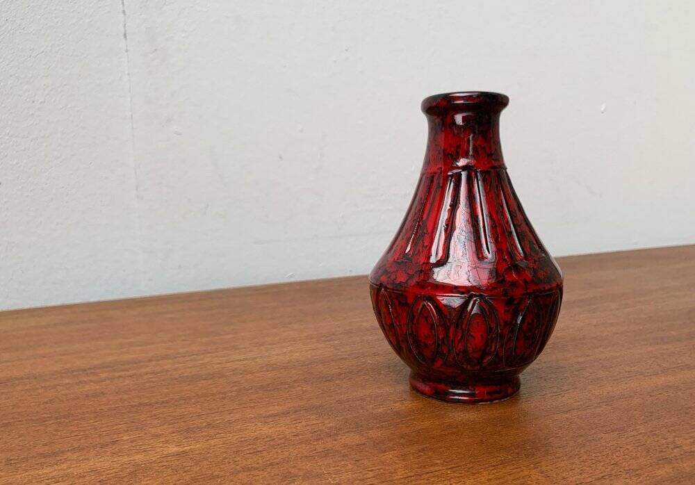 Vase en céramique rouge italien du milieu du siècle de Bitossi, années 1960